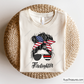 Firefighter’s Wife 4th of July Messy Bun svg