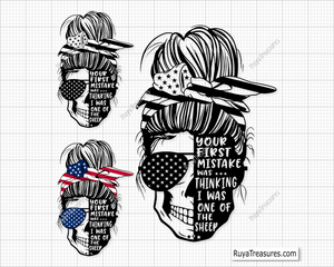 Messy Bun Your First Mistake Was Thinking I Was One of The Sheep Svg