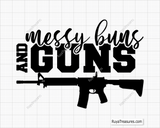 Messy Bun and Guns svg