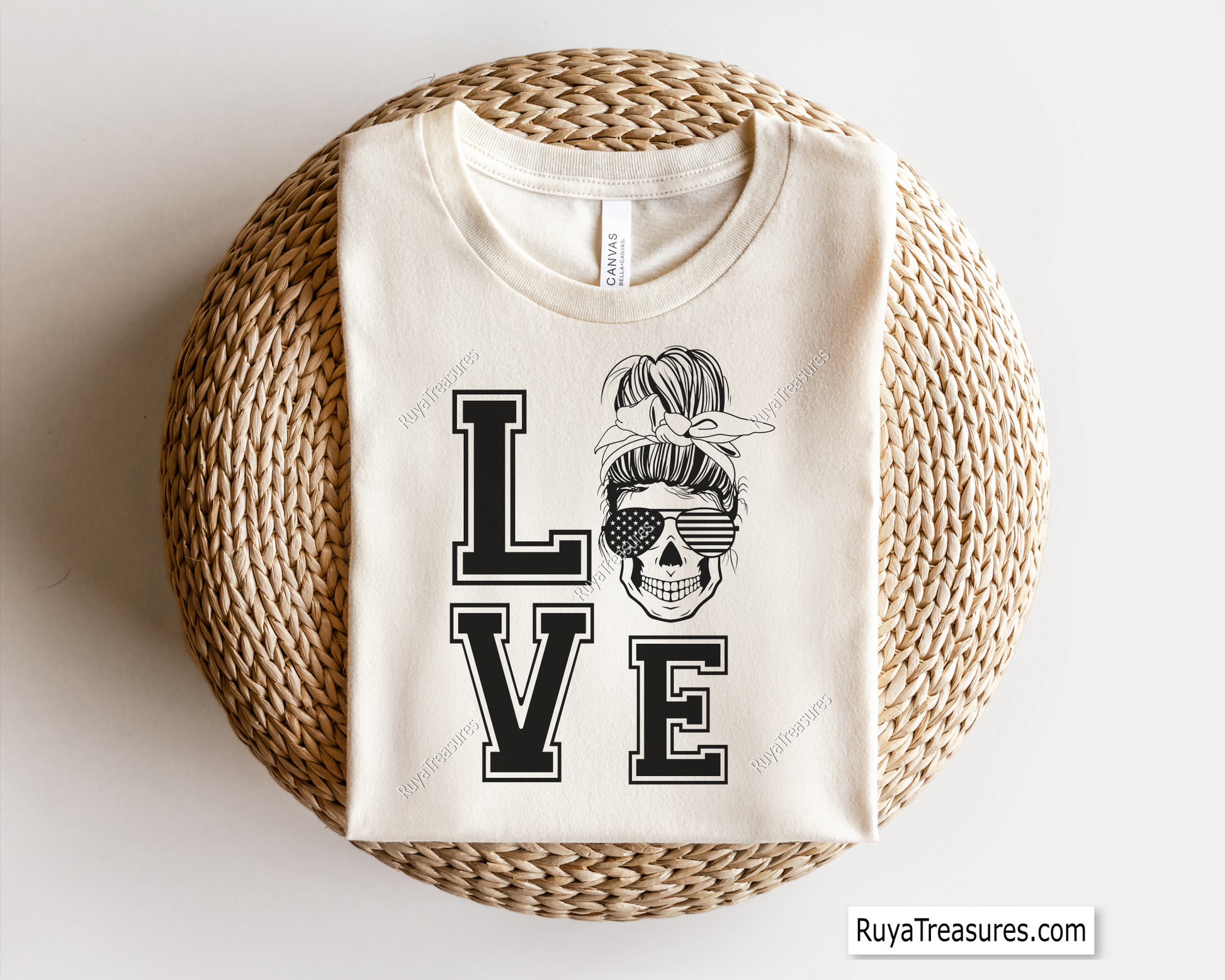Love Messy Bun American svg