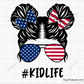 American Kidlife Messy Bun svg