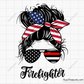 Firefighter’s Wife 4th of July Messy Bun svg
