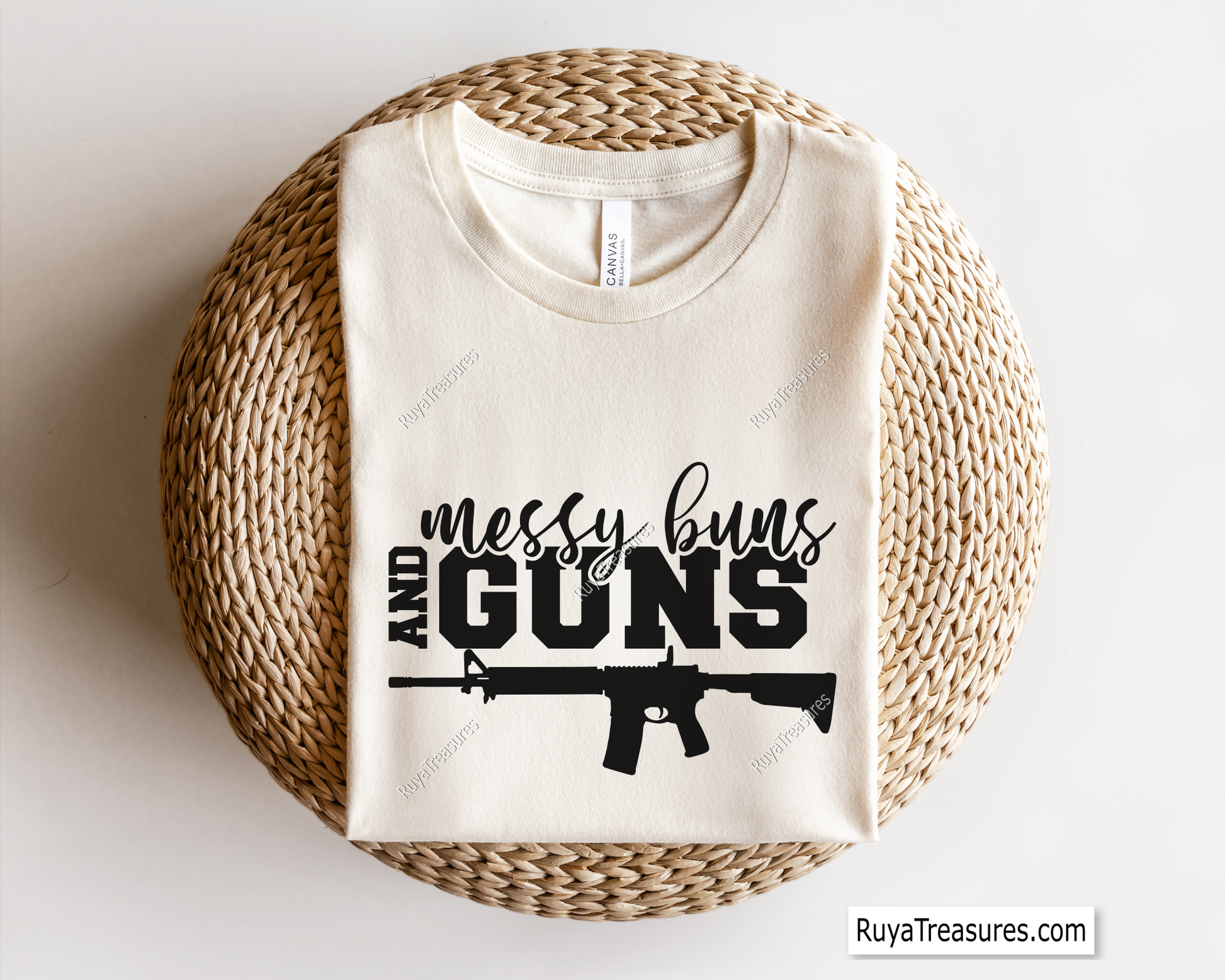 Messy Bun and Guns svg