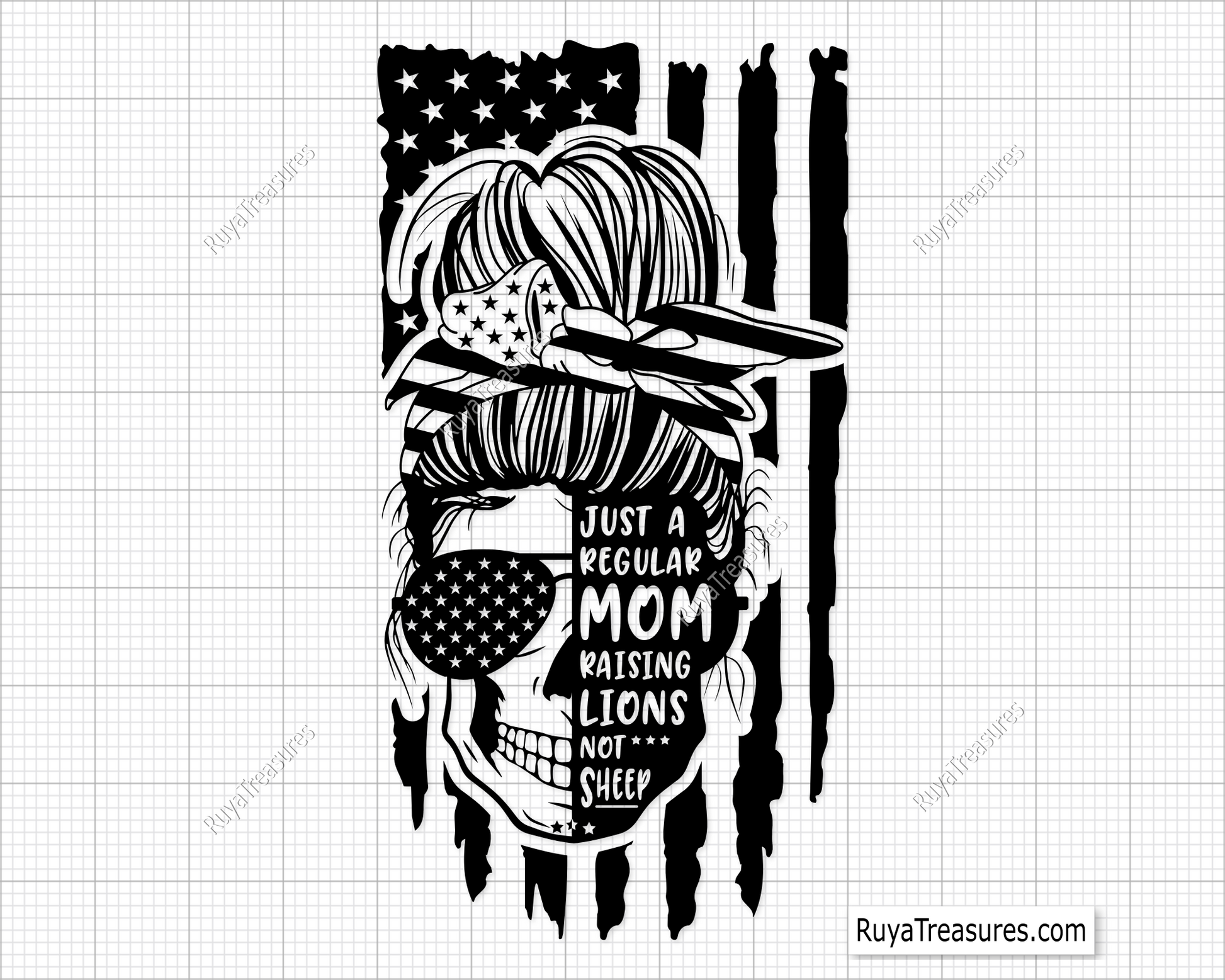 Messy Bun Just A Regular Mom svg