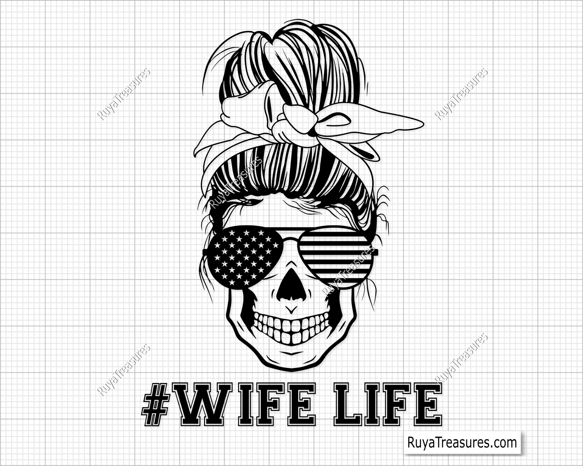 Messy Bun Svg, Wifelife Svg