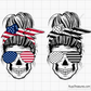 American USA Messy Bun Svg