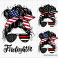 Firefighter’s Wife 4th of July Messy Bun svg