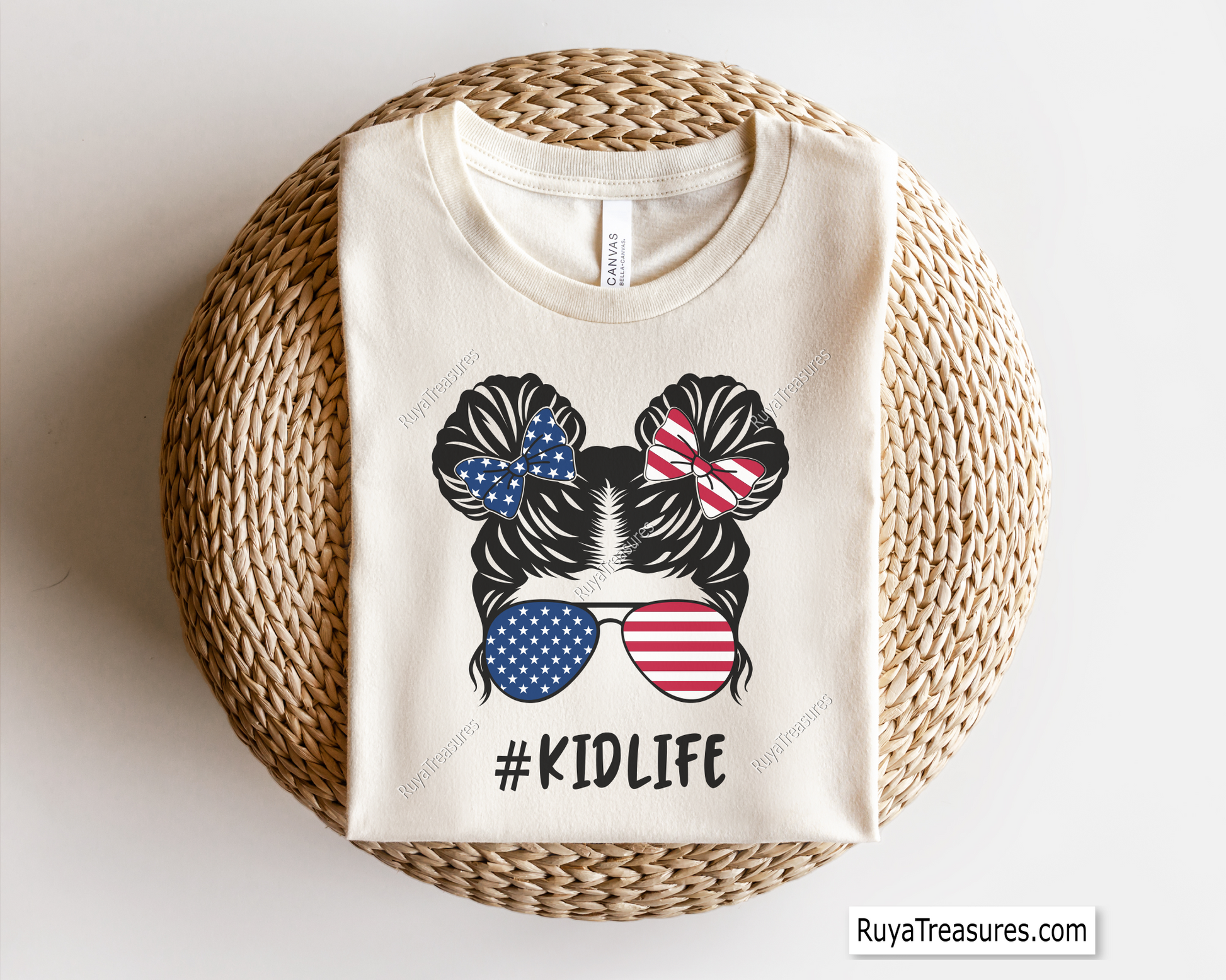 American Kidlife Messy Bun svg
