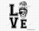 Love Messy Bun American svg