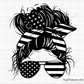 4th of July Messy Bun svg