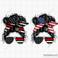 Firefighter’s Wife 4th of July Messy Bun svg