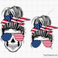 American USA Messy Bun Svg
