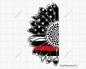 American Sunflower Firefighter Svg design for Cricut and Silhouette