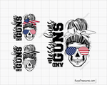 Messy Bun and Guns svg