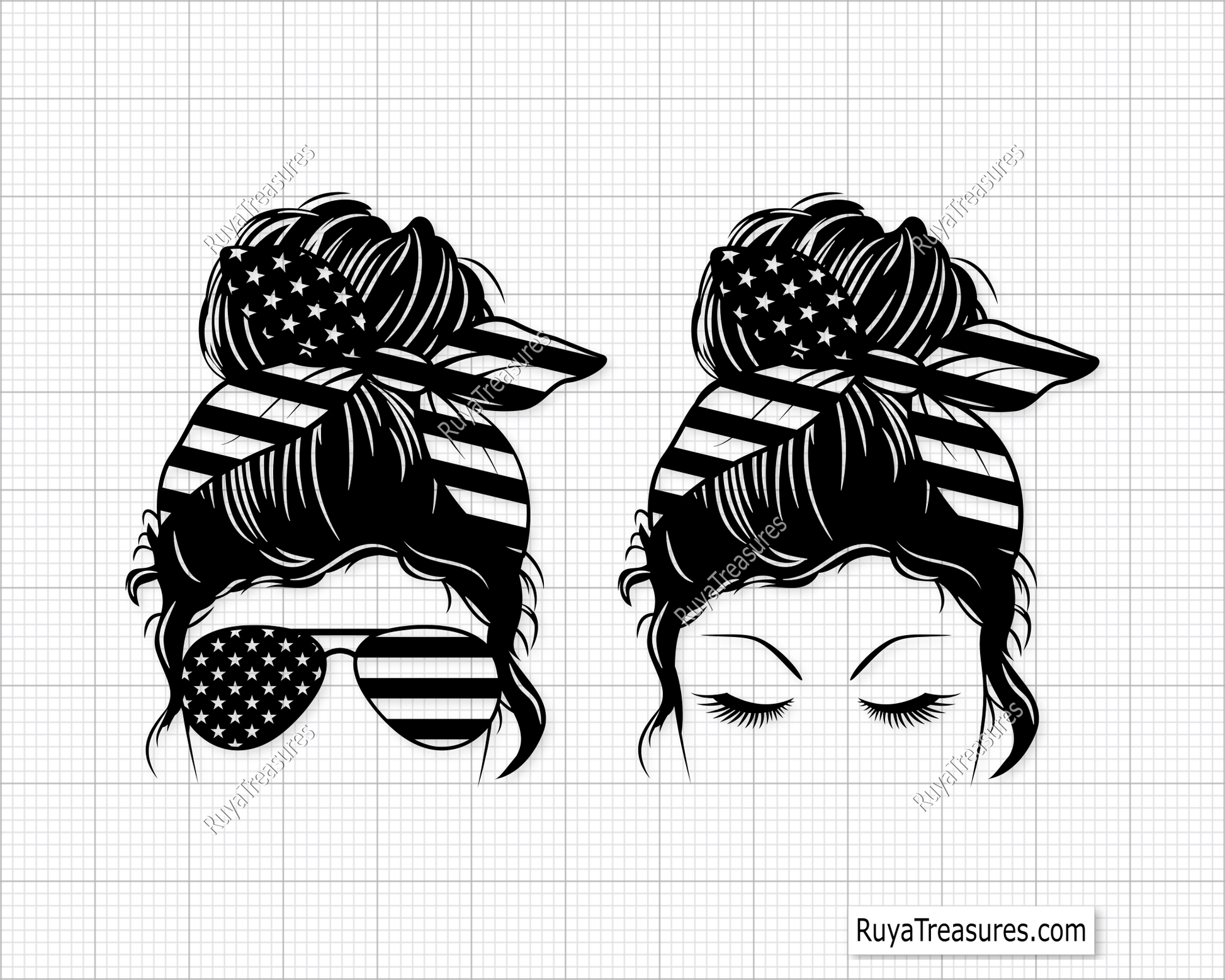 USA mom bun svg 