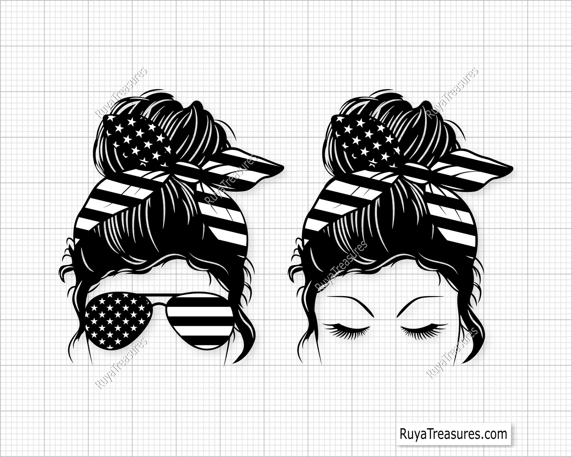 USA mom bun svg 