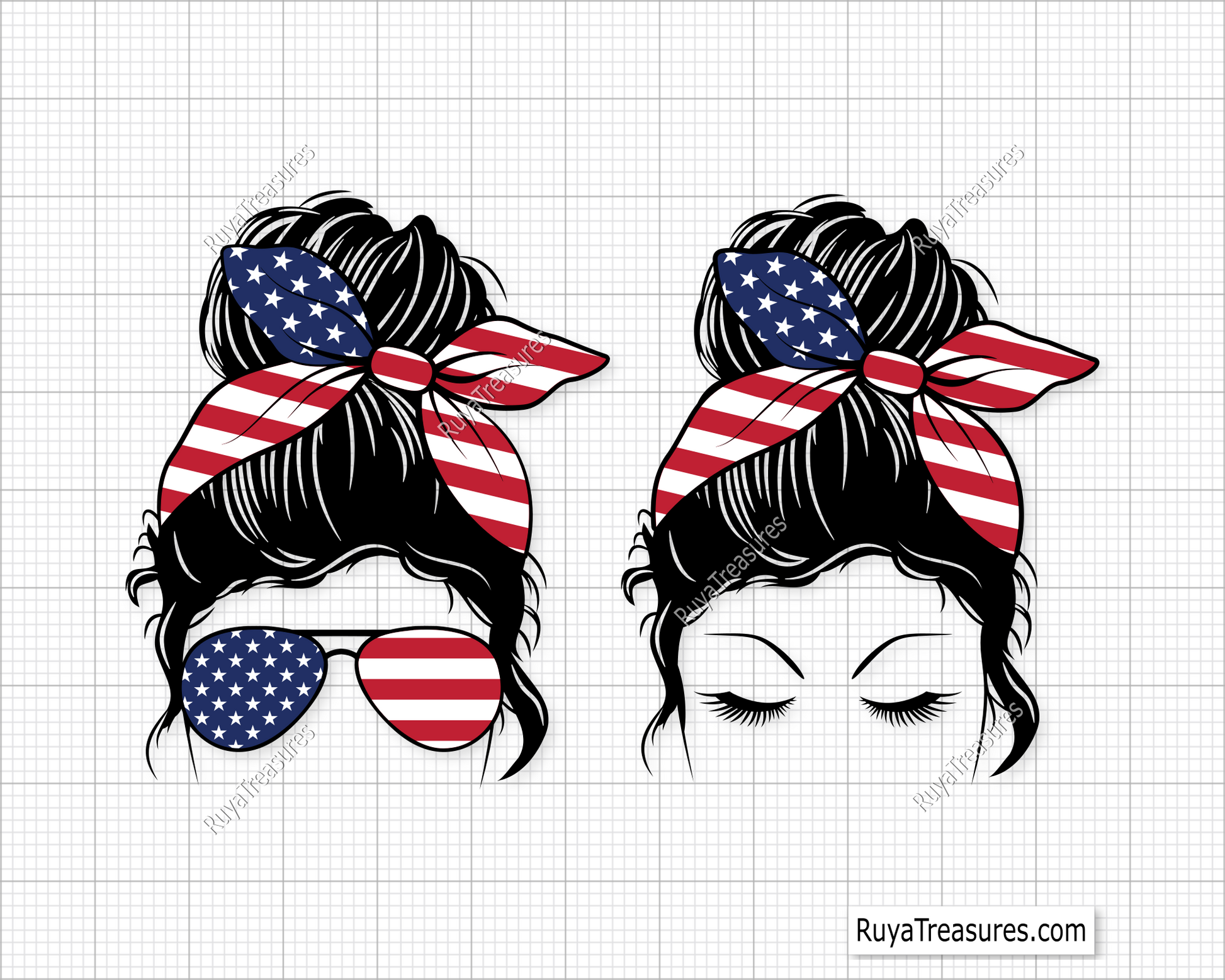 USA mom bun svg 
