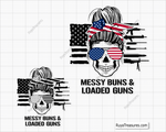 Messy Bun and Loaded Guns svg 