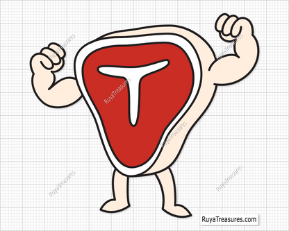cartoon steak character svg