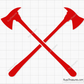 Crossed Axes Svg design for Cricut and Silhouette