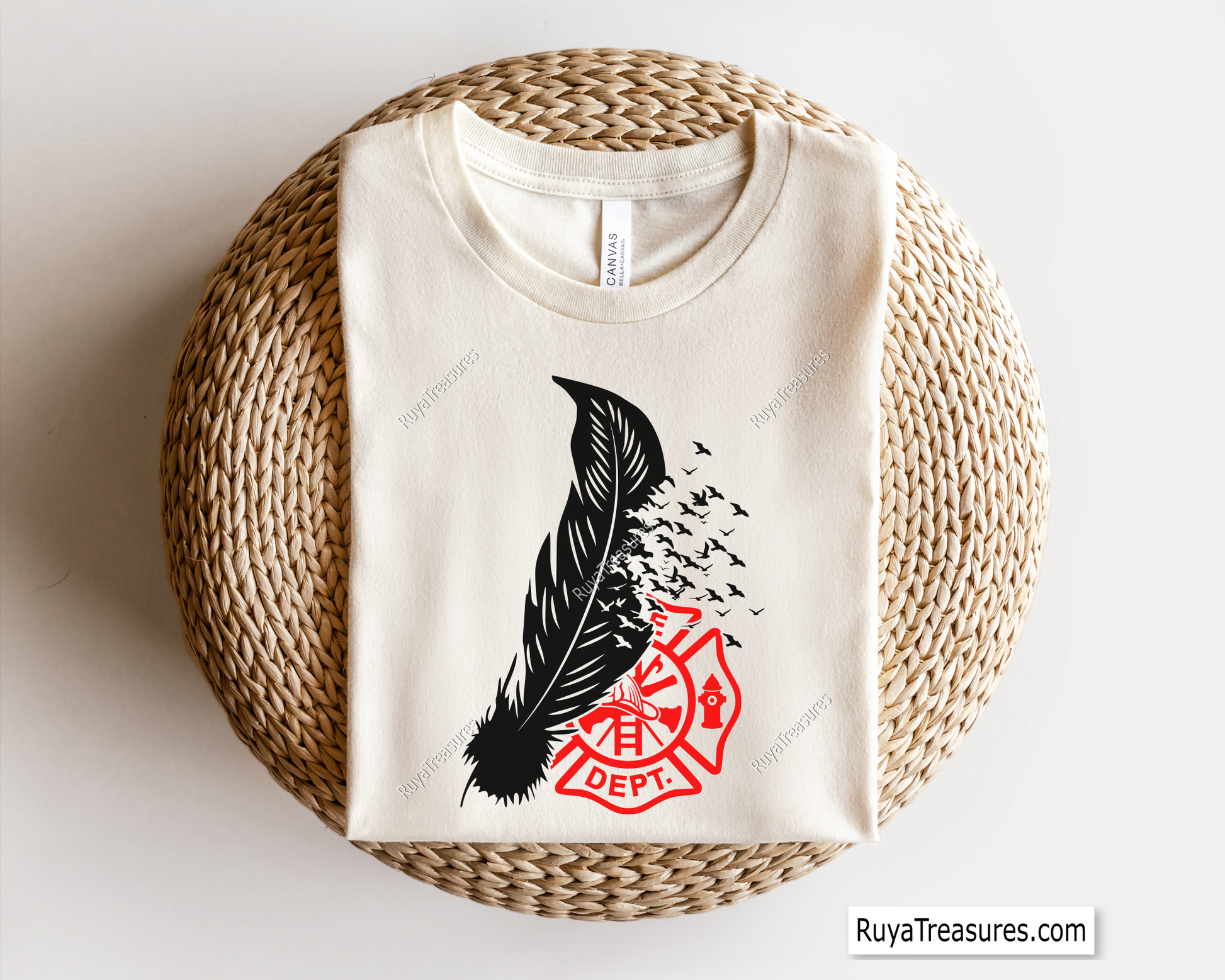 Feather Firefighter Svg design for Cricut and Silhouette