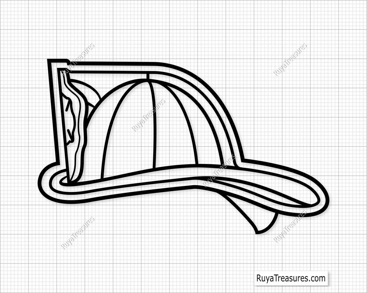 Firefighter Helmet Svg design for Cricut and Silhouette