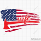 Firefighter wife USA flag design with axe, patriotic fire wife graphic for apparel and decals