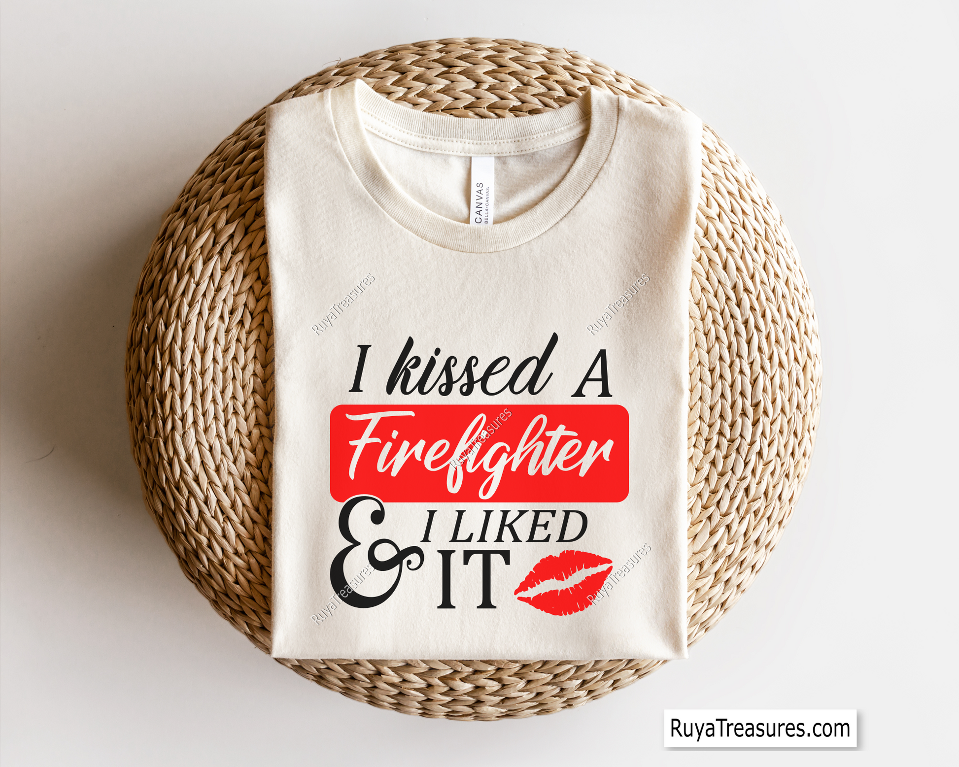 i kissed a firefighter quote with lips graphic for firefighter wife gifts decals shirts and romantic fire department themed designs