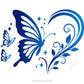 Decorative butterfly swirl heart design with nature-inspired elements