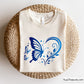 Butterfly and floral heart shape design for feminine craft projects and decals