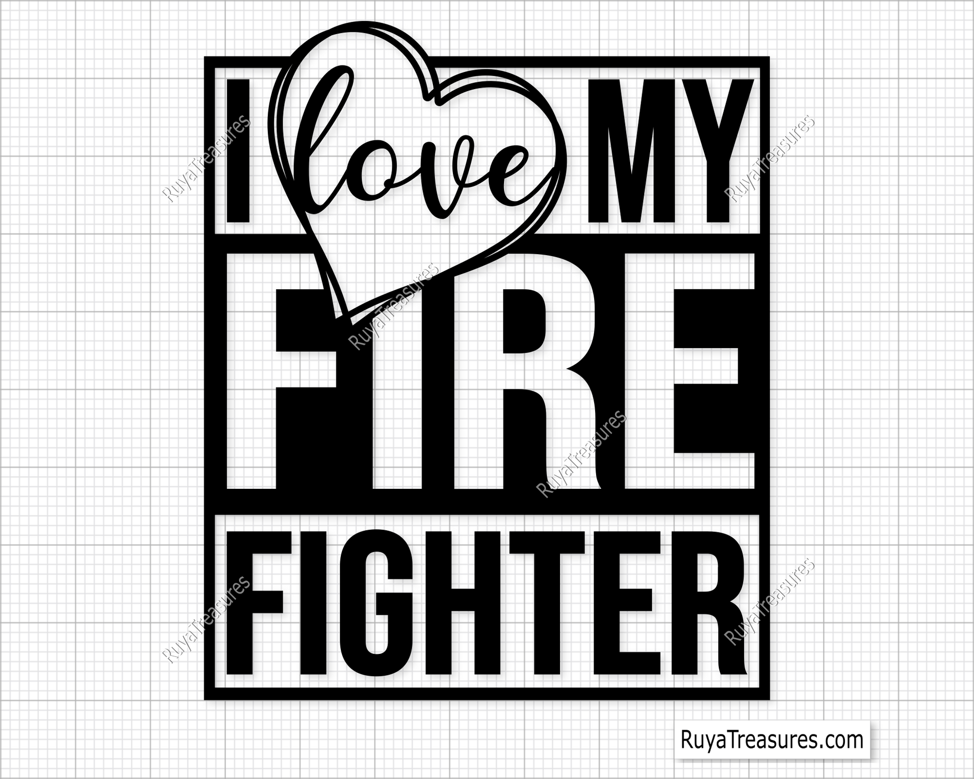 I Love My Firefighter Svg design for Cricut and Silhouette