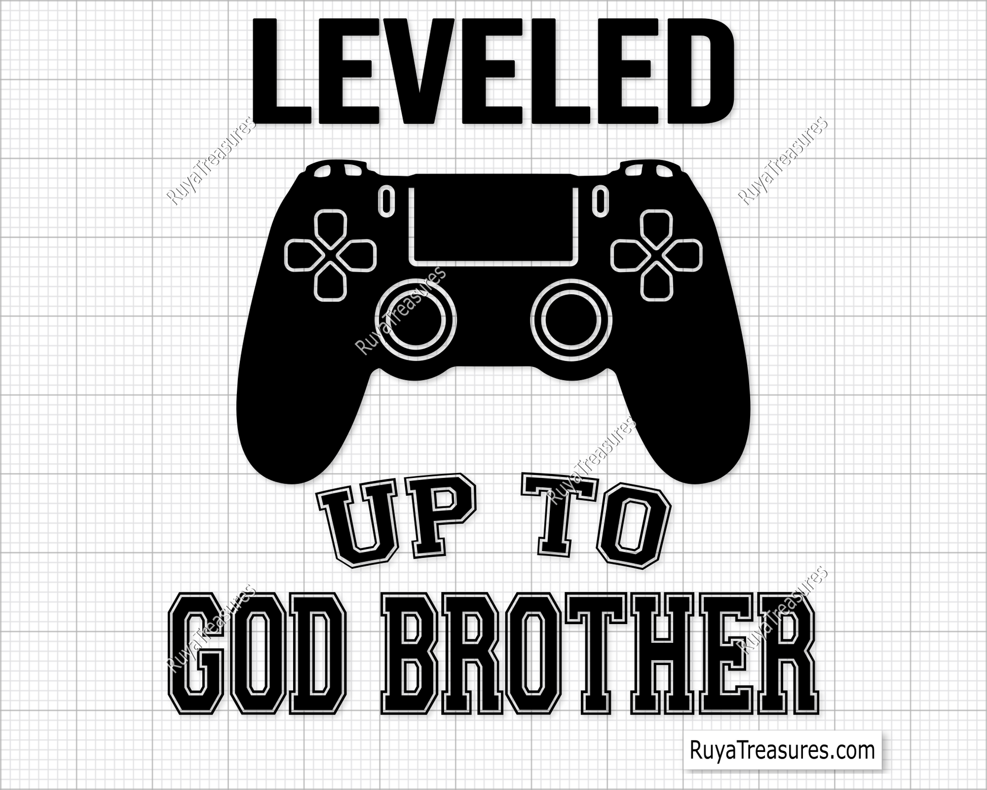 Leveled Up To Godbrother Svg design for Cricut and Silhouette

