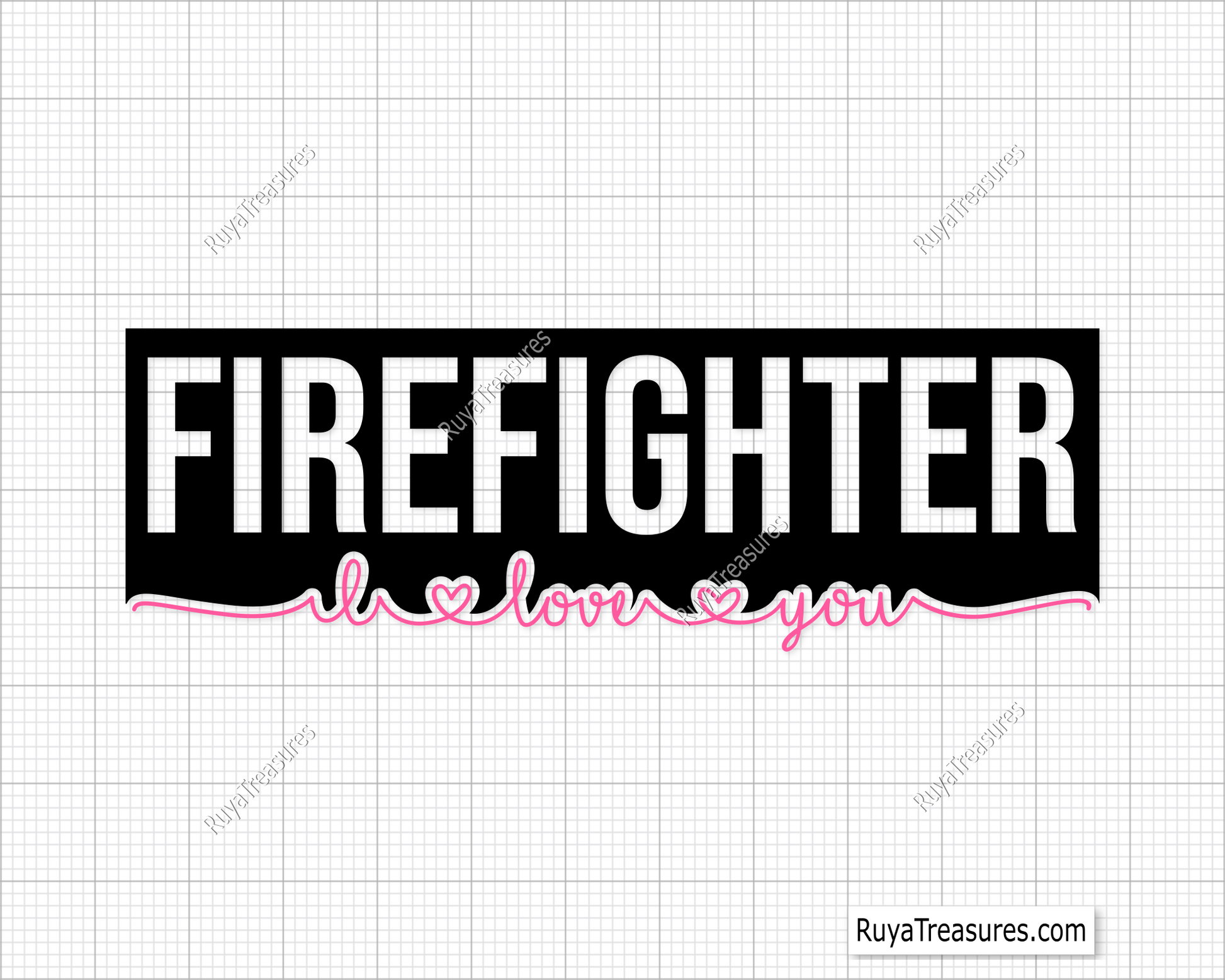 Love Firefighter Svg design for Cricut and Silhouette