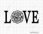 Love Firefighter Svg design for Cricut and Silhouette