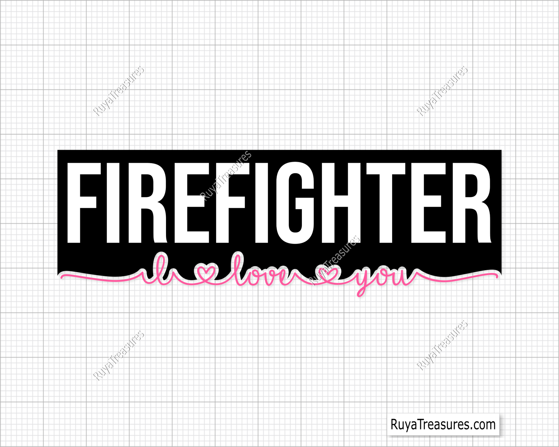 Love Firefighter Svg design for Cricut and Silhouette