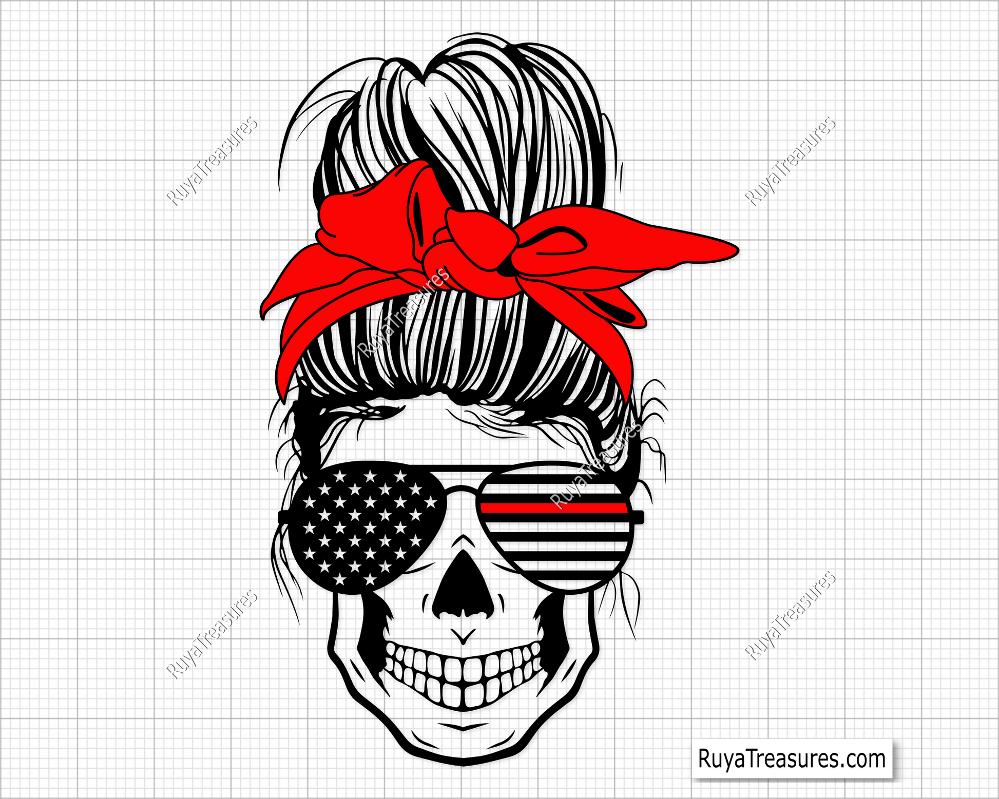 Messy Bun Fireman Svg