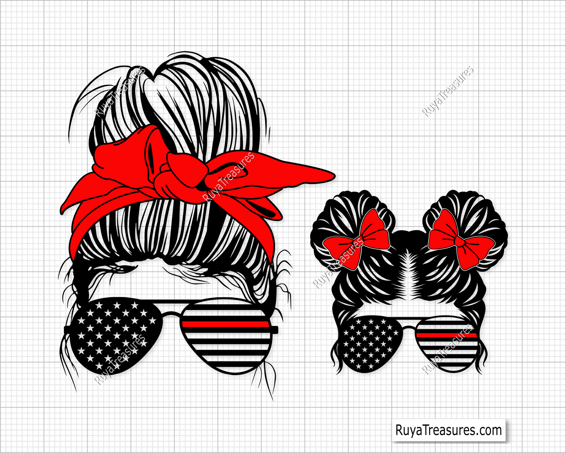 Messy Bun Fireman Svg