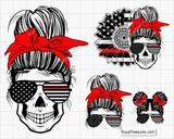 Messy Bun Fireman Svg