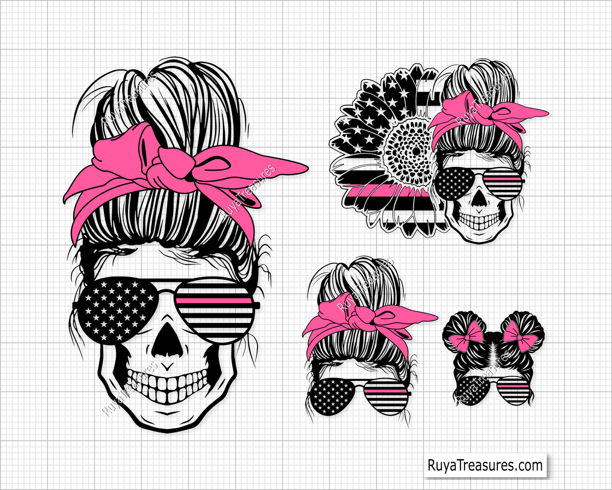Messy Bun Survivor Svg