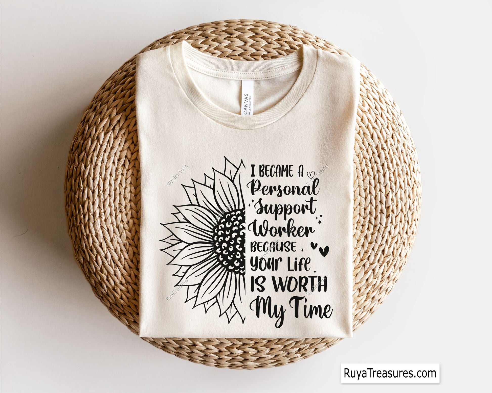 personal support worker sunflower svg with inspirational quote healthcare design for shirts gifts and appreciation