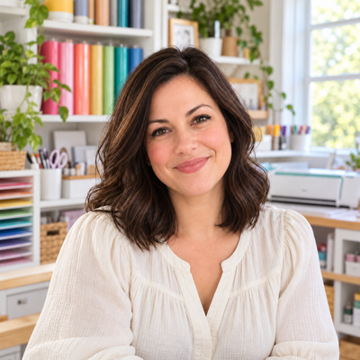 Illustrative portrait of a woman craft designer in a studio
