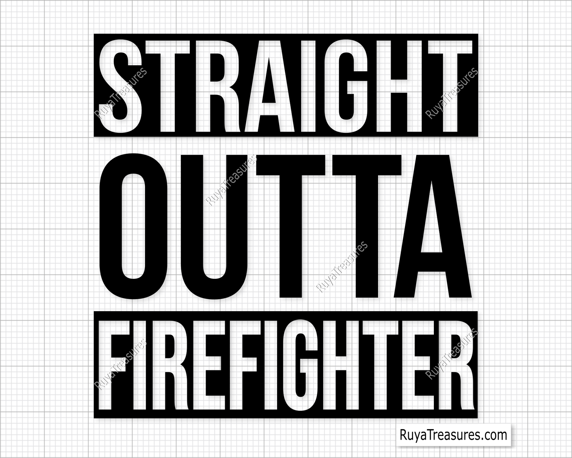Straight Outta Firefighter Svg design for Cricut and Silhouette