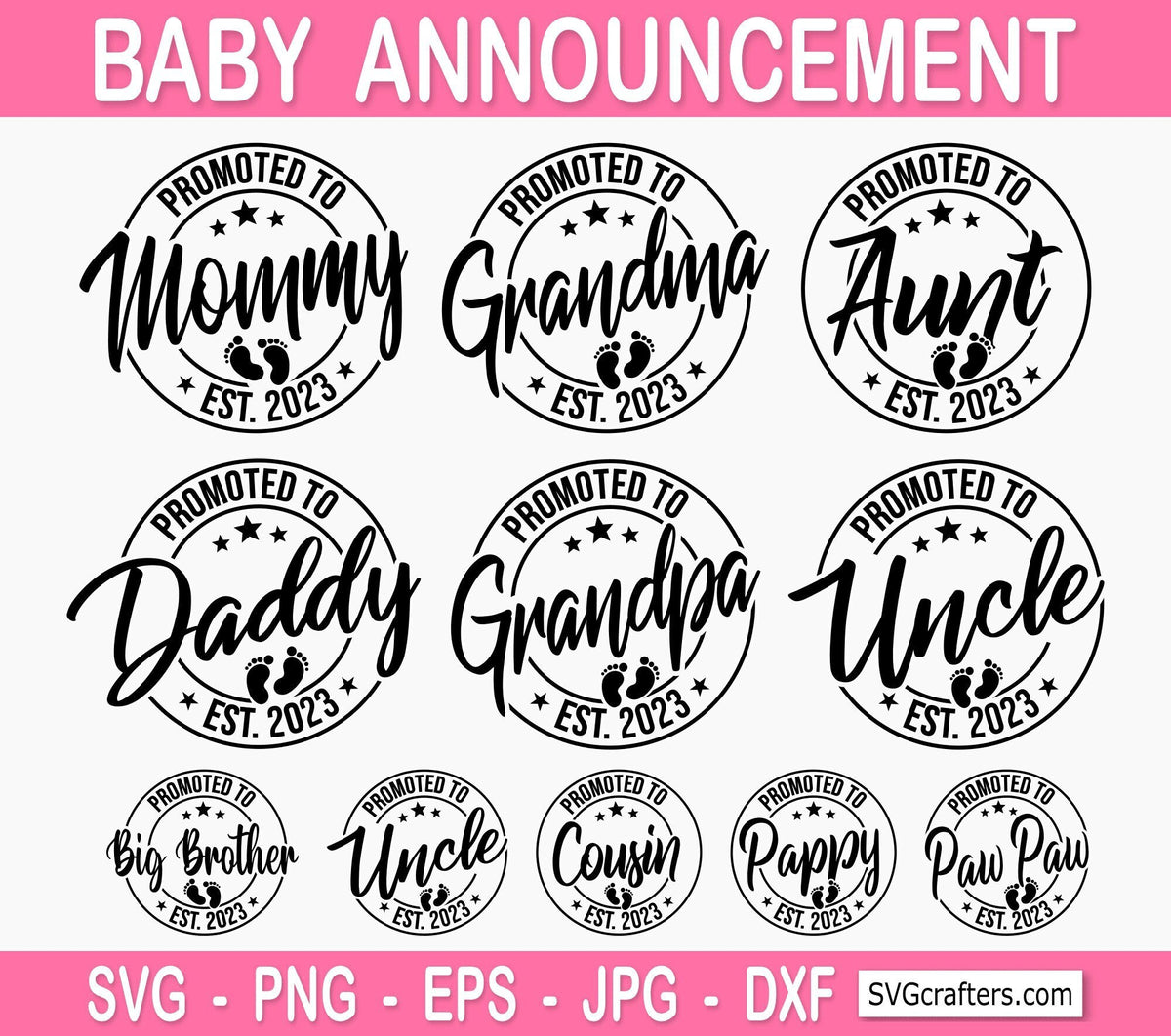 Promoted to Mommy Svg Png, Baby Announcement svg