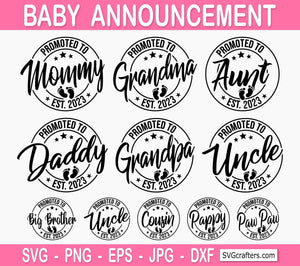 Promoted to Mommy Svg Png, Baby Announcement svg