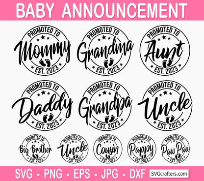 Promoted to Mommy Svg Png, Baby Announcement svg